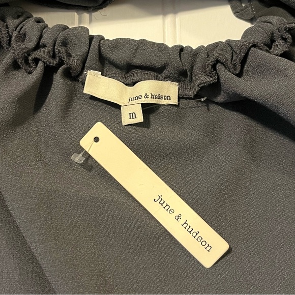 June & Hudson Gray Halter Wrap Dress – Medium – Elegant Minimalist, Modern Chic - Picture 7 of 7